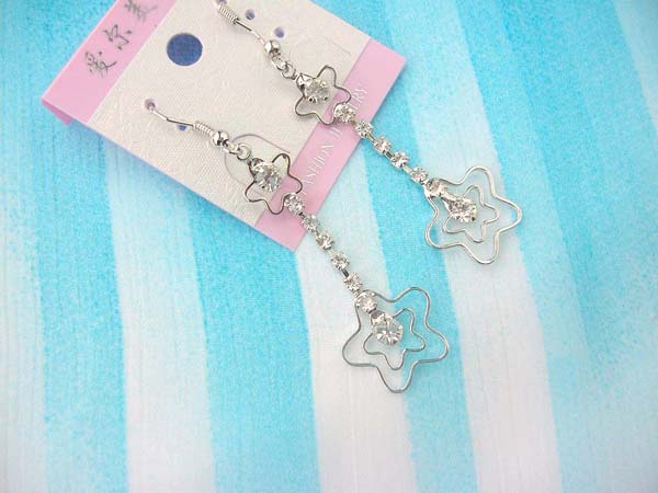 fashion accessory double flower cz earring, wholesale dropship business