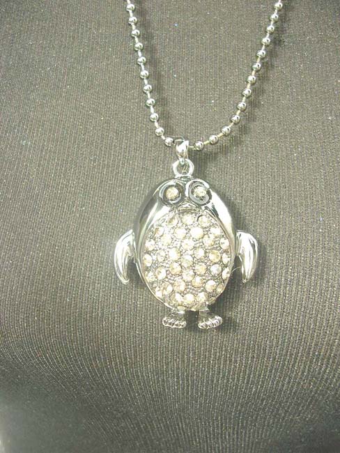 Cz bird long necklace