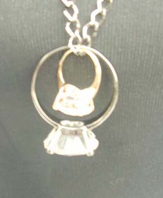 Enlarge double ring stylish long necklace