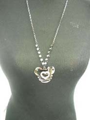 Mouse head with heart wholesale fashion necklace