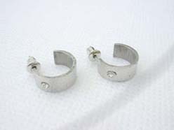 Fashion stainless steel clear cz studs earring