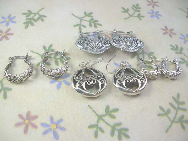 Genius 925 sterling silver filigree earring