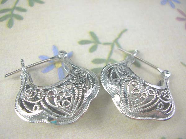 made in Thailand, filigree purse,925 sterling silver earring