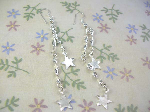 made in Thailand, twisted star,925 sterling silver earring