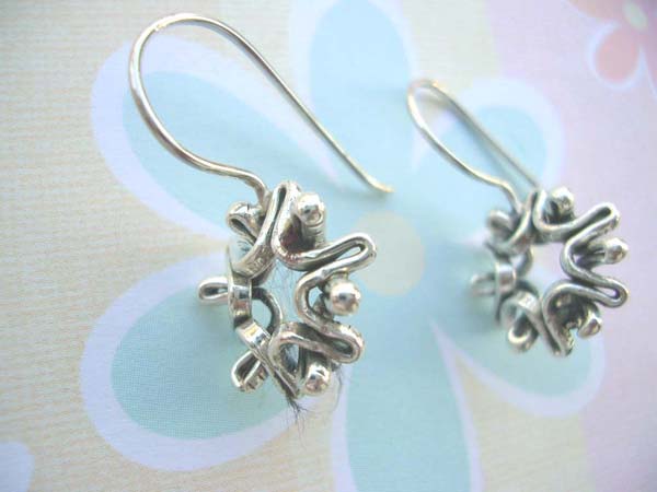 9.25 genius sterling silver silver ball flower earring