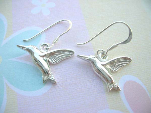 Flying bird, Stamped 925 sterling silver earring, Made in Thailand