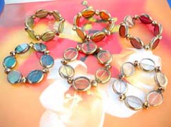 Round gold plated glass bead fashion bracelet