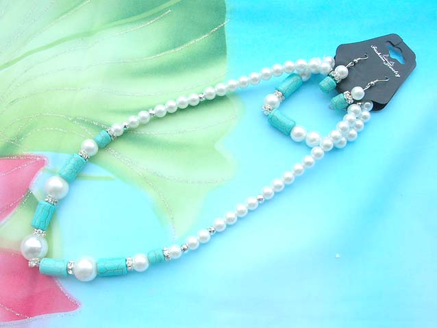 beaded-jewelry-set007faux-pearl-turquoise