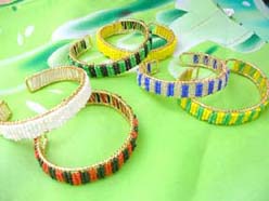 seed beaded open bangle bracelets