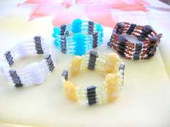 healing magnetic hematite necklace bracelet wrap lariat with acrylic rhinestone beads