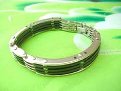 men's jewelry wholesale stainless steel bracelet rubber link chain