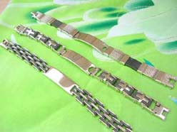 Organic Jewelry Stainless Steel ID Plate Link Bracelet 