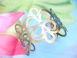 Floral Cuff Bangle Bracelet 