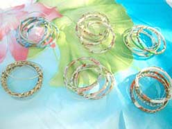 East Indian style cloth wrap bangle sets, each set include 5 to 6 bracelet bangles 