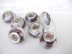light purple and white pandora style beads cheap murano handmade glass beads charms