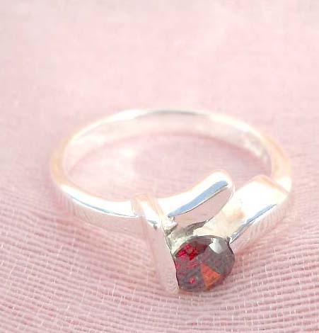 Fashion fine line holding a ruby cz design,designer inspired 925. sterling silver pendant