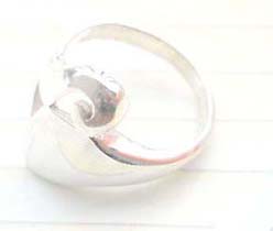 Great stamped 925 sterling silver irregular heart shape-like ring 