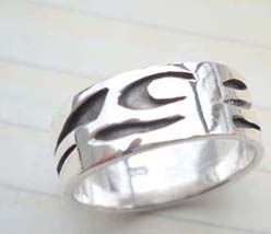Beauty 925. stamped silver tattoo beach ring 