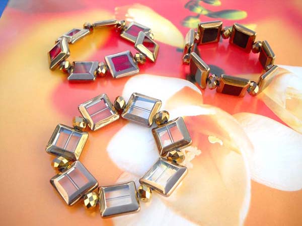 Faux crystal square bead bracelet, wholesale jewelry displays