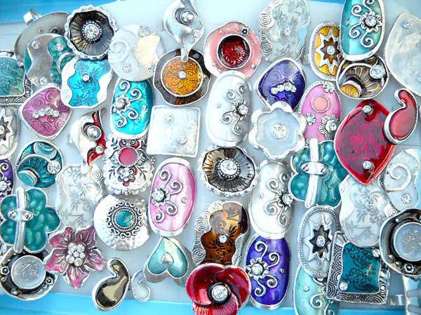 Enamel fashion bead forming in different flower design ring