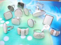 wholesale seashell silver rings