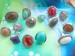 Gemstone fashion jewelry semi-precious stone rings