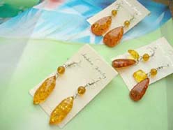 Fashion assorted amber fish hook earring