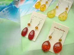 Fashion assorted amber fish hook earring
