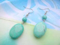 turquoise fashion earrings oval design