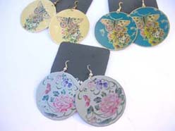 costume jewelry butterfly round dangle earrings
