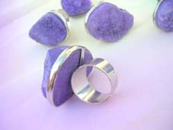 dark blue natural gemstone ring, open adjustable size 