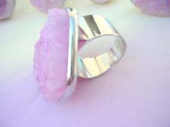 light pink natural gemstone ring