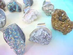 assortment sparkling semi-precious stone ring