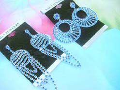 blue rhinestone accessories dangle earrings