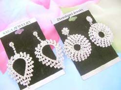 rhinestone bridal earrings with clear cz
