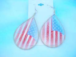 U.S. flag design threaded earring