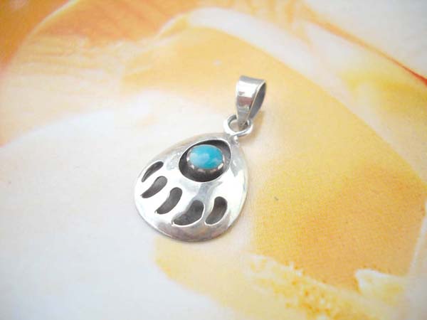 wholesale silver jewelry catalog, Water-drop holding a round turquoise,Handcrafted in 925. sterling silver pendant
