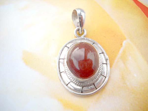  Oliver shape brown malachite stone, Dazzling 925. sterling silver pendant, wholesale jewelry manufacturer