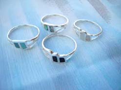 Exquisite 925. sterling silver square petals ring