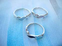 High polish 925. sterling silver ocean ripple ring