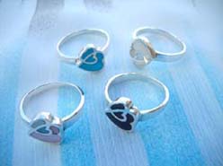 Fine 925. sterling silver ring with double heart design