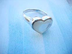 925. stamped silver ring with heart design